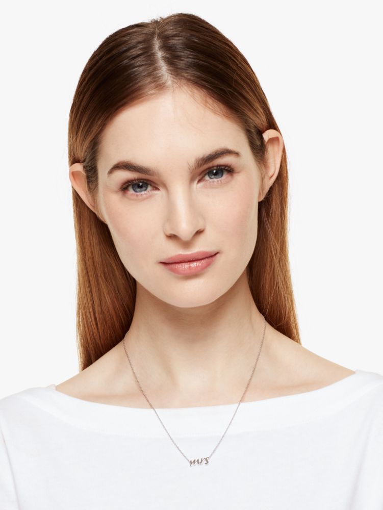 Kate Spade,say yes mrs. necklace,necklaces,Silver