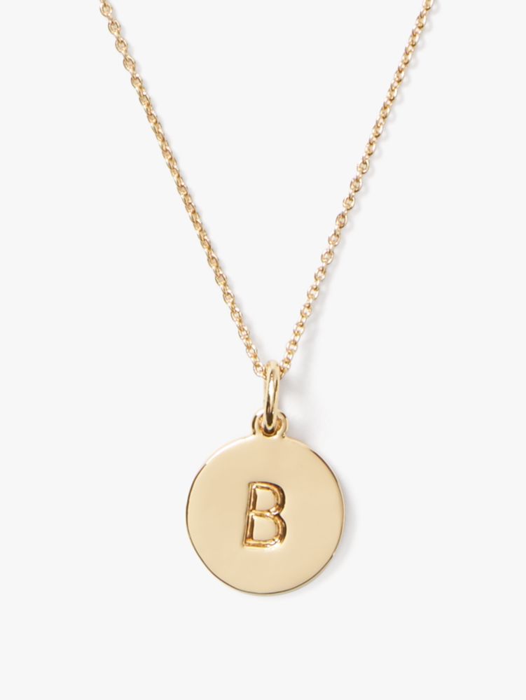 Kate Spade,Initial "b" Pendant,Single Strand,Engraved Detail,Initials Embellishment,Disc,Gold Plated,Casual,