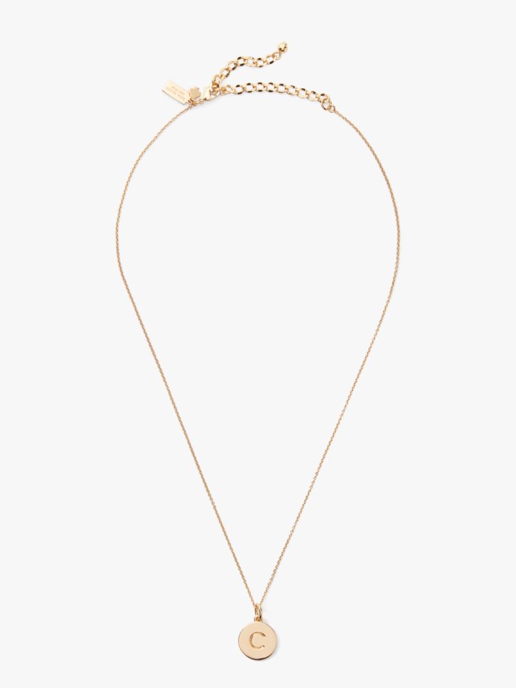 Kate Spade,Initial Pendant,Single Strand,Disc,Initials Embellishment,Gold Plated,Casual,