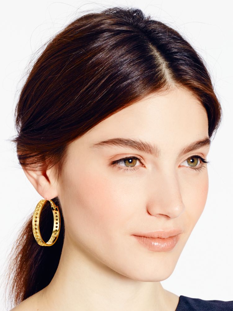 Madison Ave. Collection Island Wicker Hoop Earrings, , Product