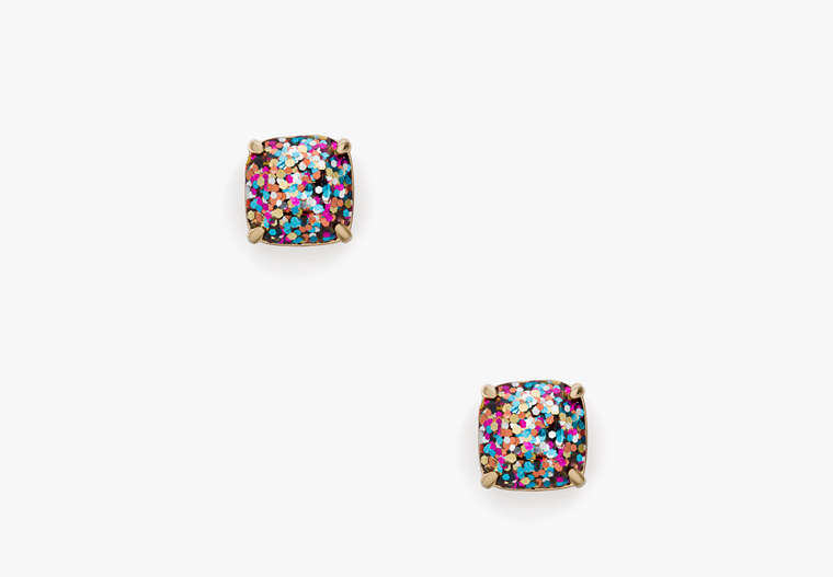 Kate Spade,small square studs,earrings,Multi Glitter