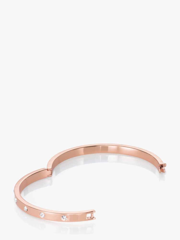 Kate Spade,set in stone hinged bangle,bracelets,Clear/Rose Gold