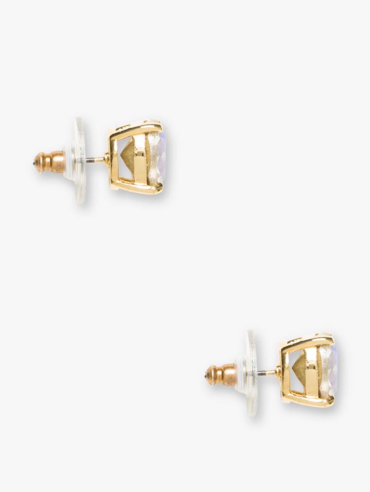 Kate Spade,Kate Spade Earrings Mini Small Square Studs,Studs,Metal Material,Crystal,Gem Embellishment,Gold Plated,Yellow G...,Iridescent