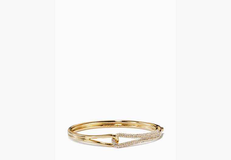 Kate Spade,get connected pave loop bangle,Clear/Gold