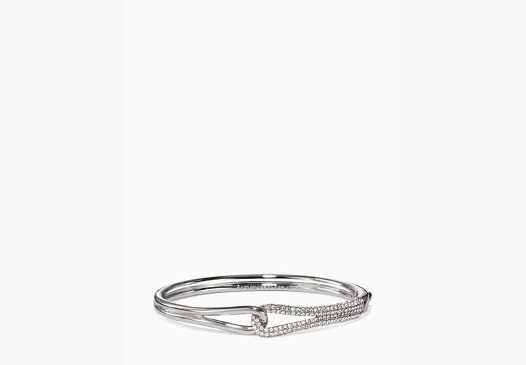 Kate Spade,get connected pave loop bangle,Clear/Silver