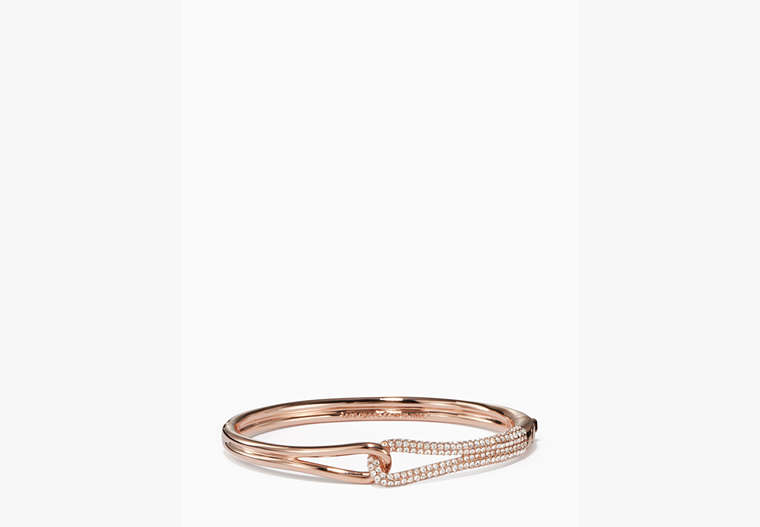 Kate Spade,get connected pave loop bangle,Clear/Rose Gold