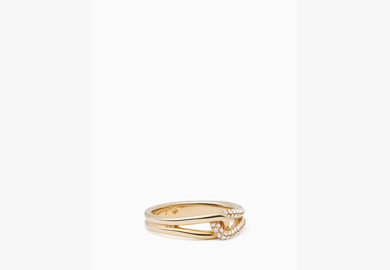 Kate Spade,get connected pave loop ring,Clear/Gold