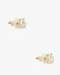 Kate Spade,mini small square studs,earrings,Clear/ Gold