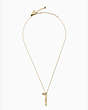 Kate Spade,#livecolorfully squad bar pendant,Clear/Gold