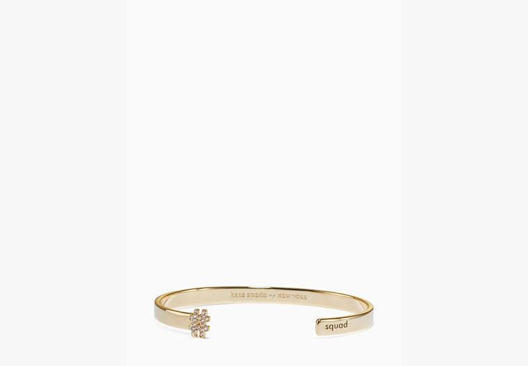 Kate Spade,#livecolorfully squad cuff,bracelets,Clear/Gold