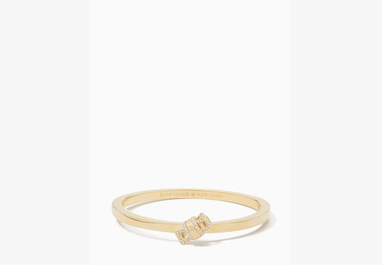 Kate Spade,all tied up pave knot bangle,Clear/Gold