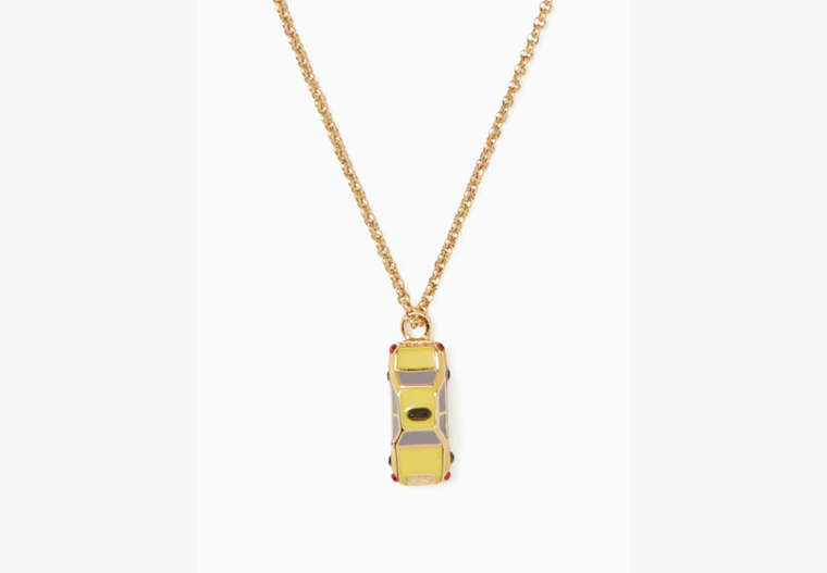 Kate Spade,Ma Cherie Taxi Mini Pendant,necklaces,Yellow Multi image number 0
