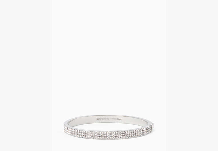 Kate Spade,heavy metals pave row bangle,Clear/Silver