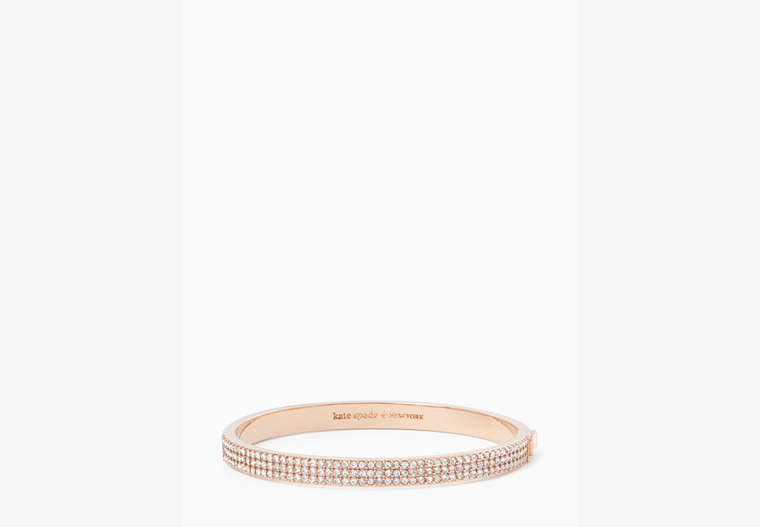 Kate Spade,heavy metals pave row bangle,Clear/Rose Gold
