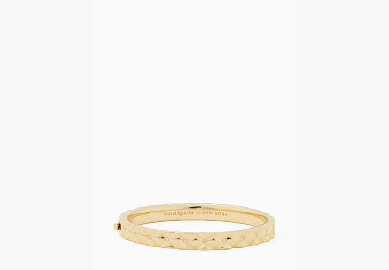 Kate Spade,HEAVY METALS quilted bangle,Clear/Gold
