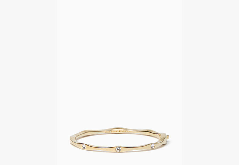 Kate Spade,HEAVY METALS wave bangle,Clear/Gold