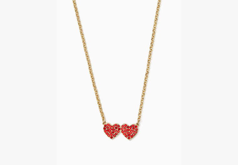 Kate Spade,yours truly pave heart mini pendant,necklaces,Deep Nova