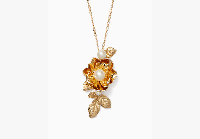 Kate Spade,lavish blooms pendant,Gold