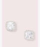 Kate Spade,save the date pave princess cut studs,Clear/Silver