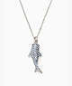 Kate Spade,california dreaming pave shark mini pendant,Blue Multi