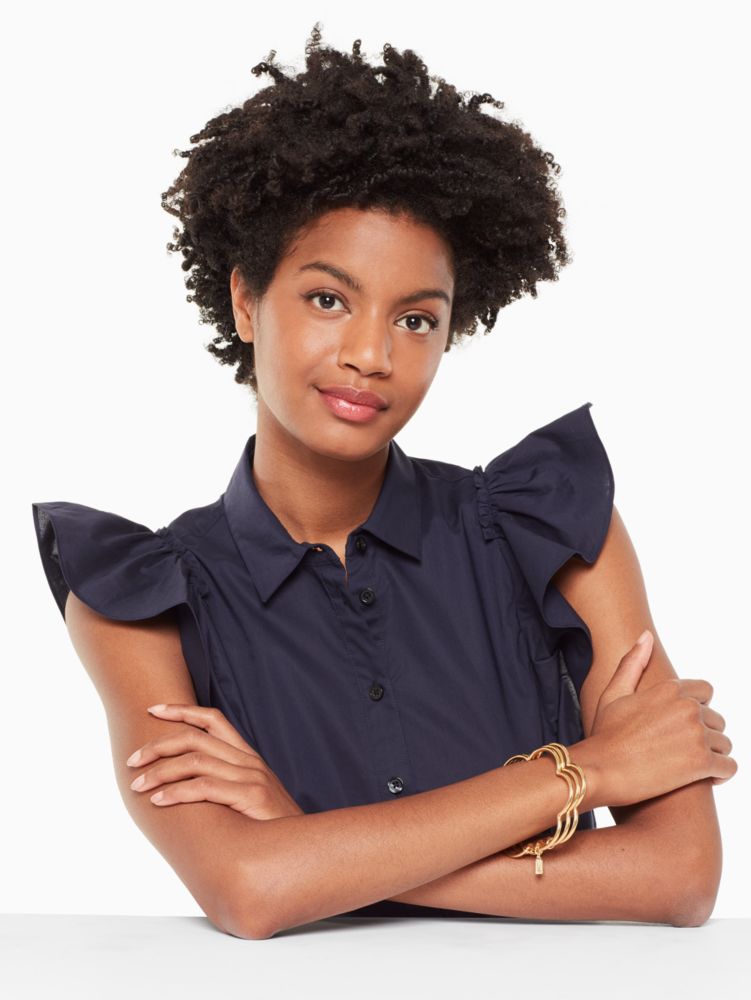 Kate Spade,Scrunched Scallops Stackable Bangle Set,