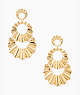 Kate Spade,scrunched scallops triple drop earrings,Gold