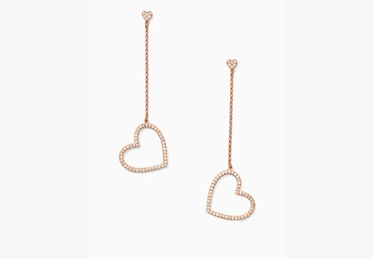 Kate Spade,yours truly pave heart linear earrings,