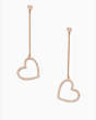 Yours Truly Pave Heart Linear Earrings, , Product