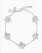 Kate Spade,blooming pave bloom bracelet,Clear/Silver