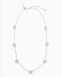 Kate Spade,blooming pave bloom scatter necklace,Clear/Silver