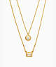 Kate Spade,double pendant,Clear/Gold