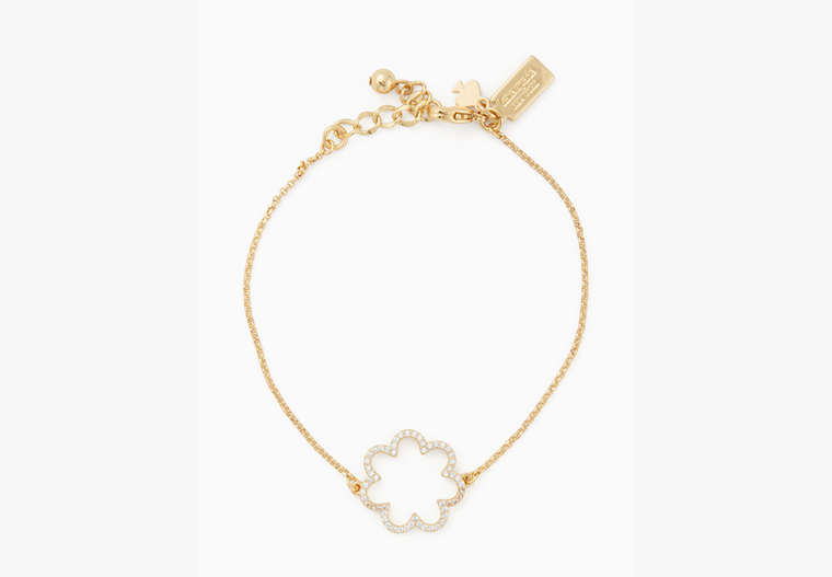 Kate Spade,scrunched scallops pave bracelet,Clear/Gold