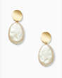 Kate Spade,gold standard large pearl drop earrings,Cream Multi