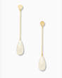 Kate Spade,gold standard pearl linear earrings,Cream Multi