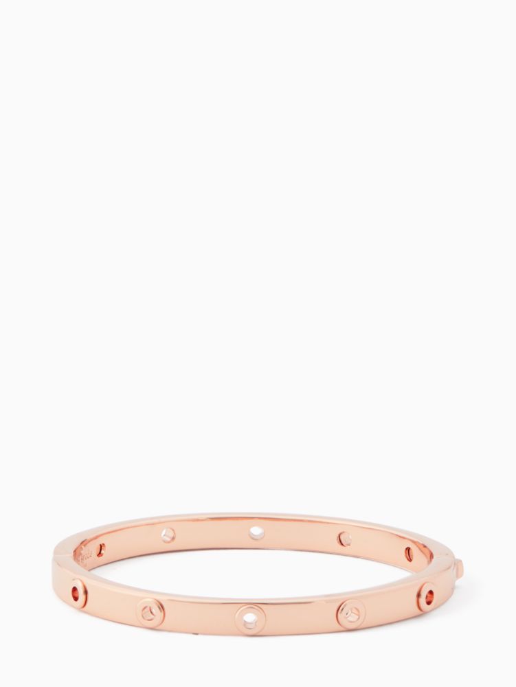 Kate Spade,heavy metals grommet bangle,Rose Gold