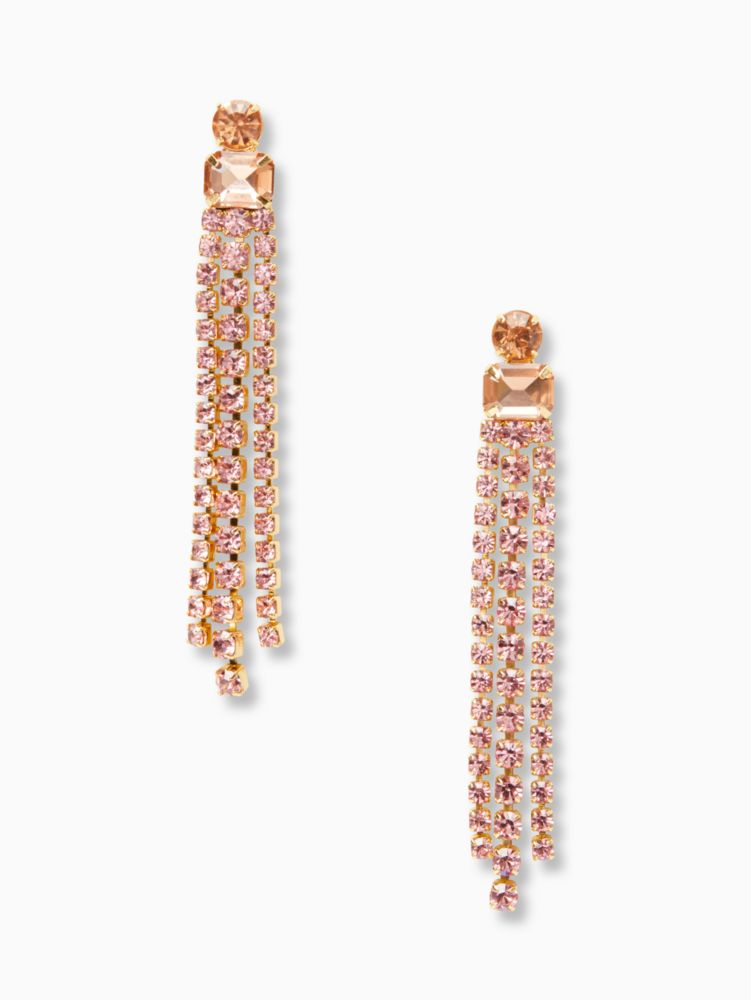 Kate Spade,glitzville fringe earrings,Light Pink