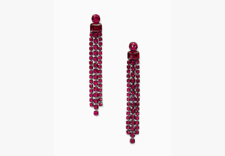 Kate Spade,glitzville fringe earrings,Pink/Wht