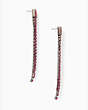 Kate Spade,glitzville chain fringe earrings,Pink/Wht