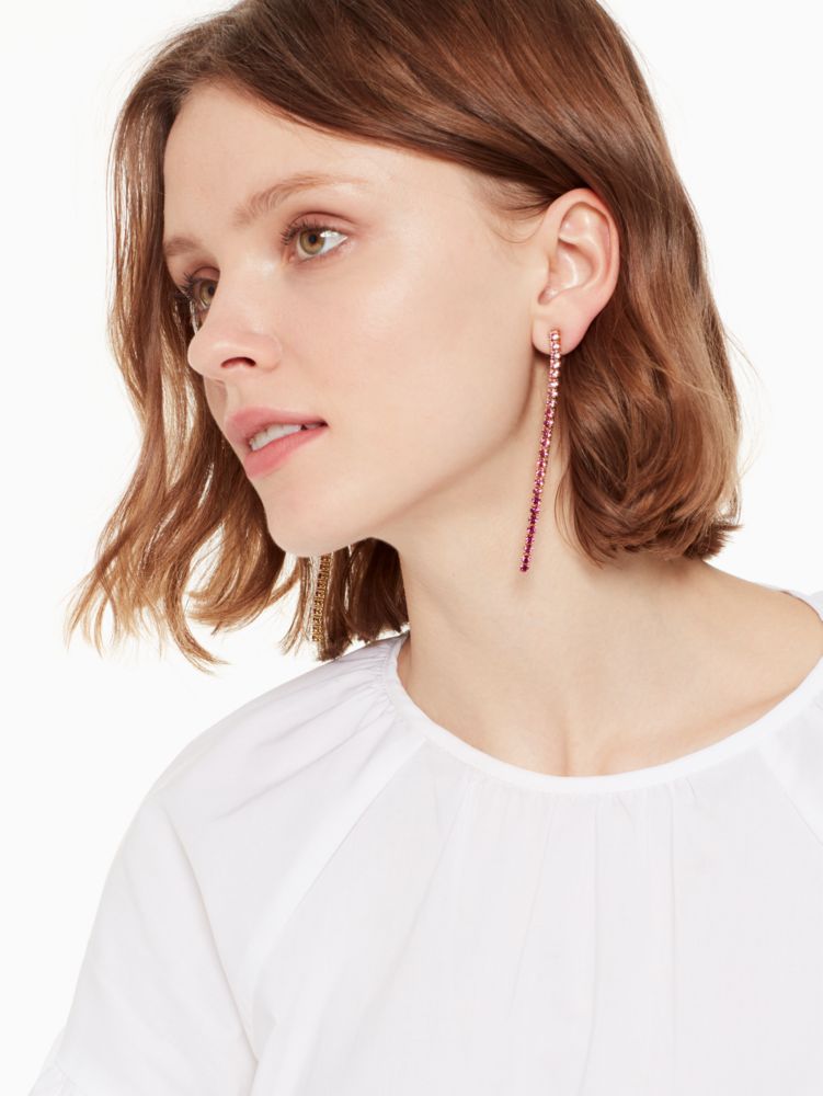 Kate Spade,glitzville linear earrings,Pink Multi
