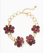 Kate Spade,BLOOMING BLING leather statement necklace,Geranium/Multi