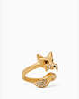 Kate Spade,SO FOXY fox ring,Clear/Gold