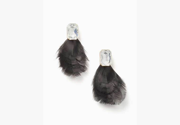 Kate Spade,in full feather studs,Black Multi