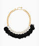 Kate Spade,in full feather necklace,Black Multi