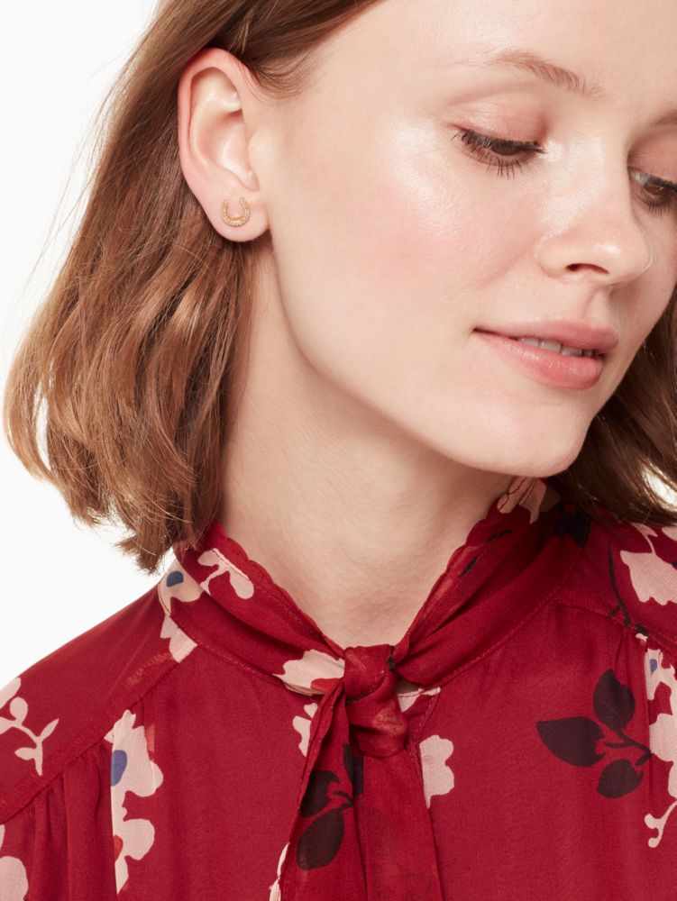Kate Spade,pave horseshoe studs,