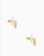 Kate Spade,pave horseshoe studs,Clear/Gold