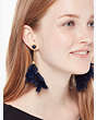Kate Spade,in full feather tassel statement earrings,Navy Multi