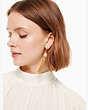 Kate Spade,glimmer shimmer huggie earrings,Clear/Gold