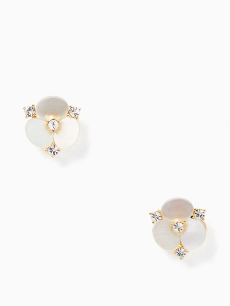 Kate Spade,DISCO PANSY LARGE STUDS,Cream Multi