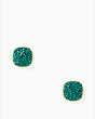 Kate Spade,kate spade earrings clay pave small square studs,earrings,Emerald