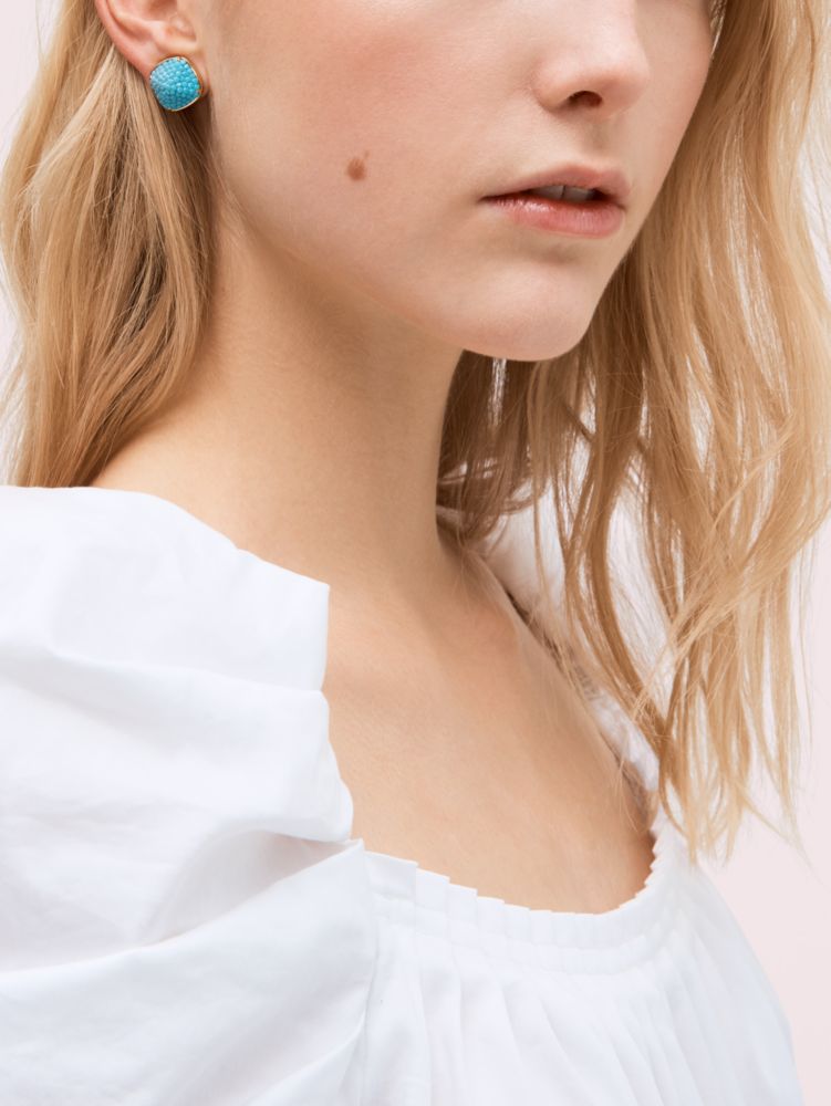 Kate Spade,kate spade earrings clay pave small square studs,earrings,